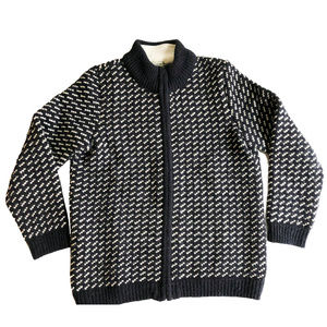 LL Bean Bird's-Eye Heritage Cardigan